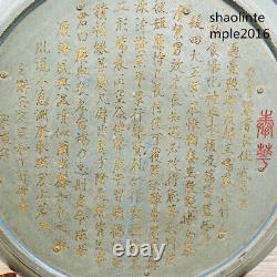 Chinese antiques Song dynasty Ru porcelain Engraved Poetry manual Pen wash