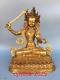 Chinese Antiques Tibet Buddhism Pure Copper Gilding Manjusri Bodhisattva Buddha