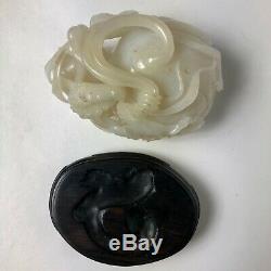 Chinese carved white jade lotus blossom brush washer, China