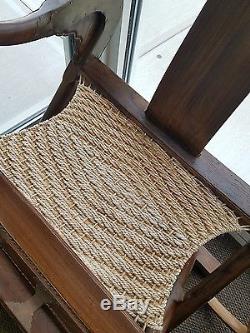 Chinese hardwood folding horseshoe back chair, Jiaoyi Asian Antique