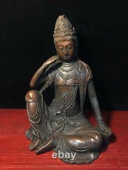 Chinese old Temple bronze Buddhism free guanyin goddess statue Sculpture