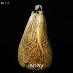 Chinese old natural Shoushan stone hand-carved Chinese cabbage sculpture pendant
