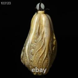 Chinese old natural Shoushan stone hand-carved Chinese cabbage sculpture pendant