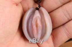 Chinese unique valuable natural agate jade hand carved life statue collect 28g