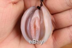Chinese unique valuable natural agate jade hand carved life statue collect 28g
