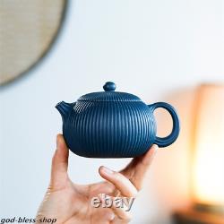 Chinese yixing zisha Tian Qing clay tea pot marked handmade xishi pot blue China