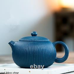 Chinese yixing zisha Tian Qing clay tea pot marked handmade xishi pot blue China