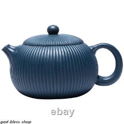 Chinese yixing zisha Tian Qing clay tea pot marked handmade xishi pot blue China