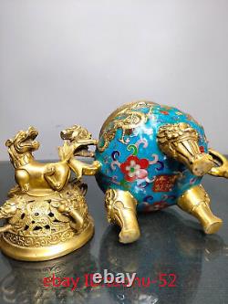 Collecting Chinese antiques bronze Cloisonne Enamel Animal head Incense burner