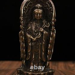 Collection Chinese Ancient Copper Handmade Cast Guanyin Statue Ornaments