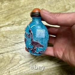 Collection Chinese Coloured Glaze Carved Exquisite Mantis Statue Snuff Bottle