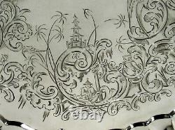 English Sterling Salver 1847 CHINESE MOTIF