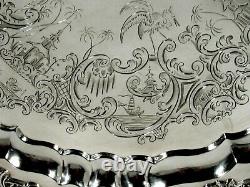 English Sterling Salver 1847 CHINESE MOTIF