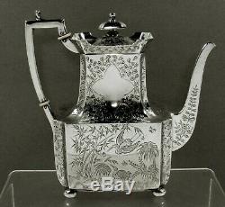 English Sterling Tea Set 1880 CHINESE