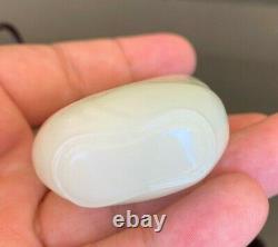 Estate Old House Found Chinese Antique Carved White Hetian Jade Pendant