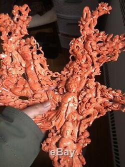 Exceptional Chinese Carved Coral 1346 Grams