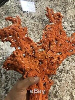 Exceptional Chinese Carved Coral 1346 Grams