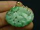 Exquisite Antique 18k Gold Chinese Grade A Apple Green Jade And Brooch Pendant