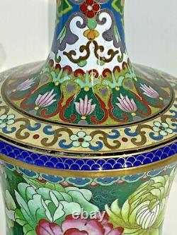 Exquisite Pair Of Garlic Head Matched Chinese Cloisonne Vases