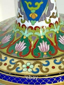 Exquisite Pair Of Garlic Head Matched Chinese Cloisonne Vases