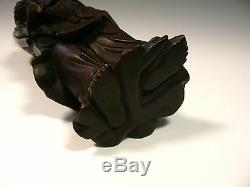 Exquisite Qing Dynasty Chinese Antique Wood Carving of Happy Buddha Hotei