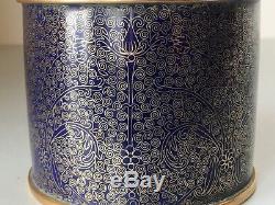 Fine Antique Chinese Midnight Blue Cloisonne Humidor Trinket Box Casket Jar