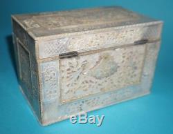 Fine Museum Quality Antique 18th Chinese Hand Carved Mother Of Pearl Box Casket