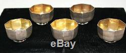 Fine Old Chinese Japanese Korean Signed Sterling Silver Set Rice Wine Sake Cups