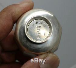 Fine Old Chinese Japanese Korean Signed Sterling Silver Set Rice Wine Sake Cups