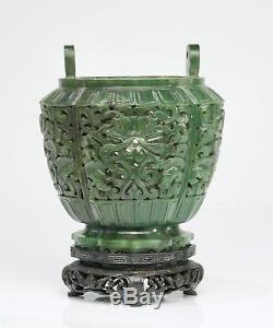 Fine Provenance Chinese Jade Vase 18th Century