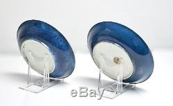 Fine Provenance Pair of Powder Blue Glaze Plates China Kangxi Period