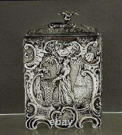 German Silver Tea Caddy c1820 CHINESE