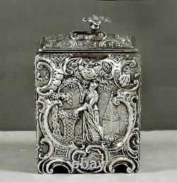 German Silver Tea Caddy c1820 CHINESE