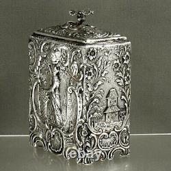 German Silver Tea Caddy c1820 CHINESE