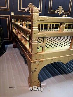 Gold &red Mid-century Chinese opium day bed