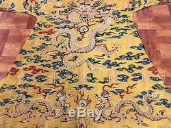Gorgeous Antique Chinese Silk Kesi Yellow Dragon Robe. Details is extremely Well