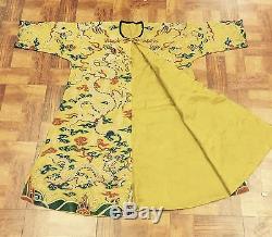 Gorgeous Antique Chinese Silk Kesi Yellow Dragon Robe. Details is extremely Well