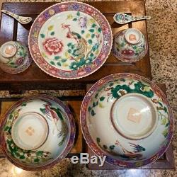 Group Nice Antique Chinese Famille Rose Peranakan Nyonya Straits Porcelain Bowl