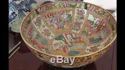 HUGE 19th C. Chinese Qing Dynasty Famille Rose Porcelain Punch Bowl