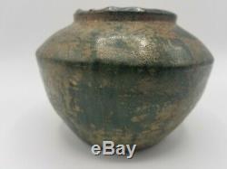 Han Dynasty Ancient Chinese Green Glazed Archaic Pottery Vessel 206bc-220ad