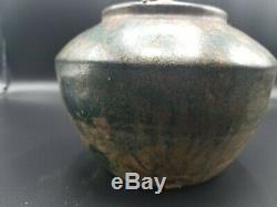 Han Dynasty Ancient Chinese Green Glazed Archaic Pottery Vessel 206bc-220ad