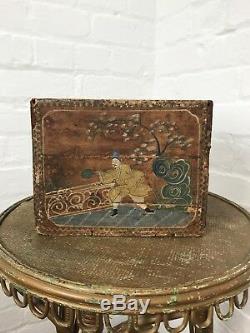 Hand Painted Antique Chinese Tea Chest Caddy Box Oriental Vintage Decorative