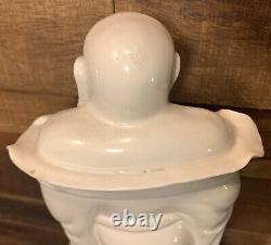 Happy Buddha Chinese Blanc de Chine Standing Statue White Porcelain Figure 12 H