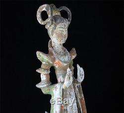 Important 13 Chinese Tang Dynasty Pottery Dancer Court Lady Figure Tomb Statue