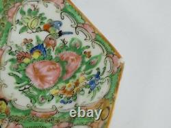 LOT of 12 ANTIQUE LATE 19 c. CHINESE QING ROSE MEDALLION OCTAGONAL PLATE 8