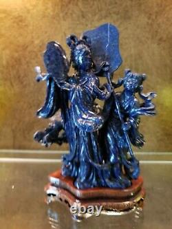 Lapis Lazuli Carving of Lady of the Court and Handmaiden, Chinese origin