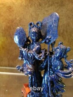 Lapis Lazuli Carving of Lady of the Court and Handmaiden, Chinese origin