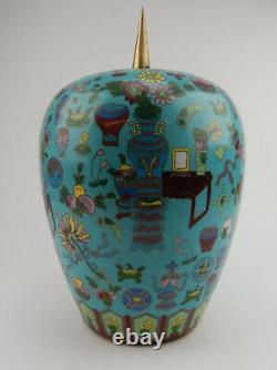 Large Antique Chinese Cloisonne Ginger Jar early 19th century