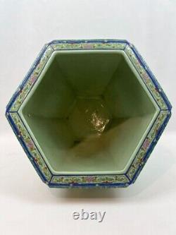 Large Hexagonal Celadon Chinese Planter GOOD CONDITION