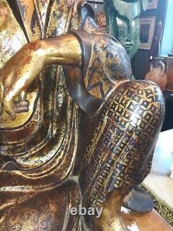 Large Old Chinese Bronze Sculpture Buddhist Monk Bodhidharma